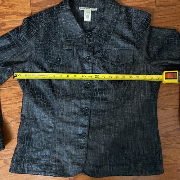 Bamboo Traders black jeans jacket animal design L - Picture 7 of 9